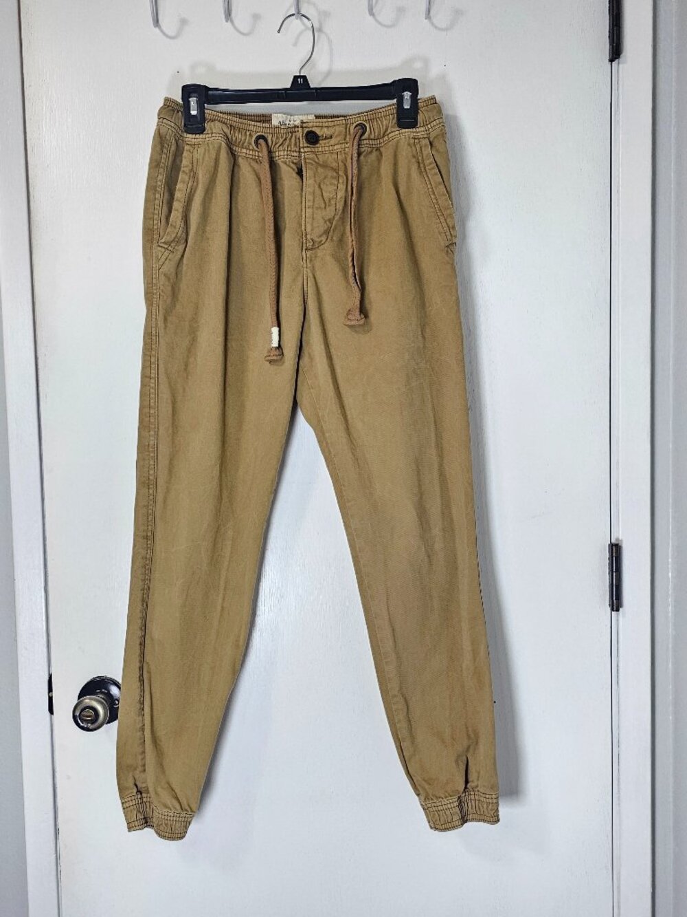 Abercrombie & fitch Khaki Button Fly Men's Denim Jogger Pants Size XS - Picture 2 of 6